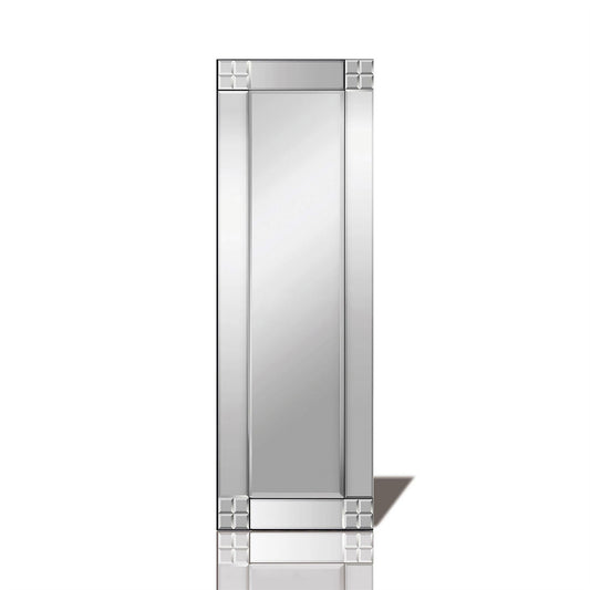 Diyas Home Vita 120cm x 40cm Square Cut Detailed Mirror (Can Only Be Shipped On A Pallet, Additional Charges May Apply.) Mirrors