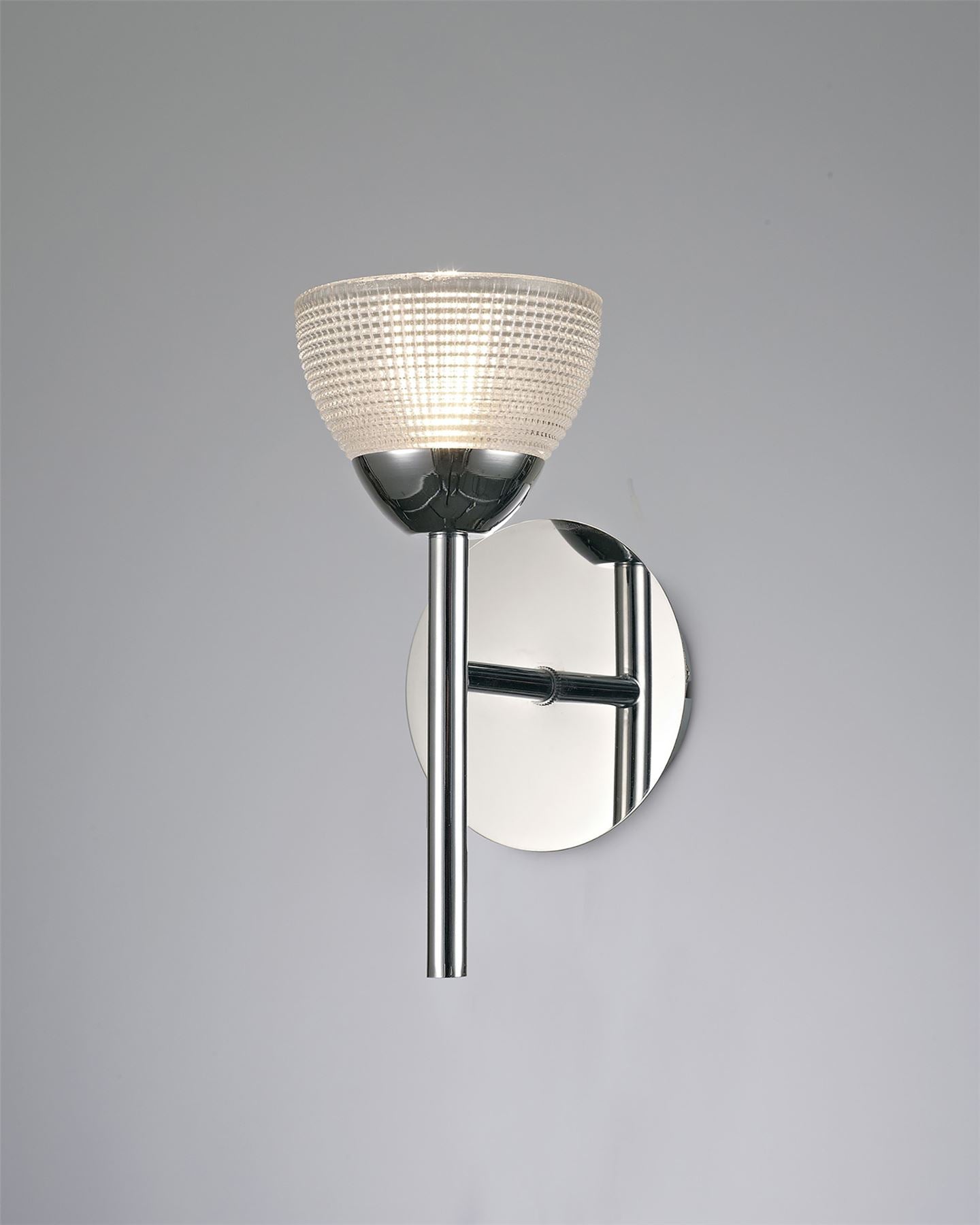 Deco Avalon 1 Light G9 Wall Light, Polished Chrome with Clear Prismatic Glass