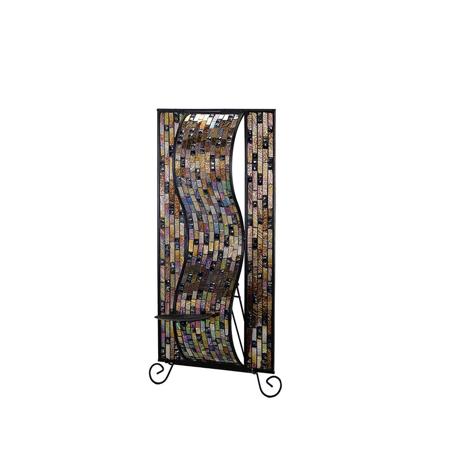 Diyas Home (DH) Luana Mosaic Candle Holder Multi-Colour Mosaic