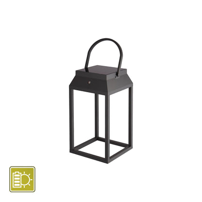 Mantra Fusion Sapporo Cordless Sapporo Large Solar Rechargeable Battery Operated Lantern, 3W LED, 3000K, 238lm, IP54, Graphite, 3yrs Warranty