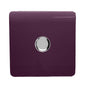 Trendi 1 Gang 2 Way 240V 100w LED Dimmer Screwless Raised Front Plate Plastic Artistic Modern Glossy 10 Amp Chrome Single Electrical Wall Light Switch in Plum Purple - ART-LDMPL