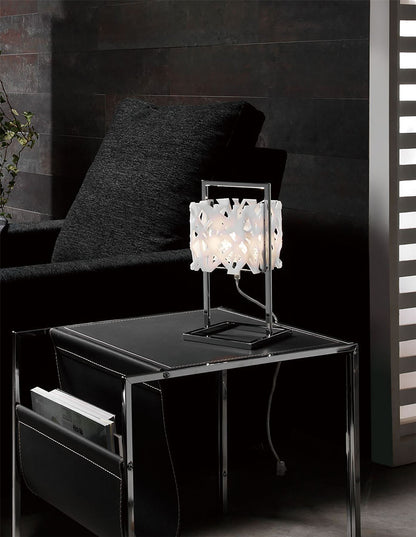 Mantra M1251 Tokio Table Lamp 1 Light G9, Gloss White/Polished Chrome