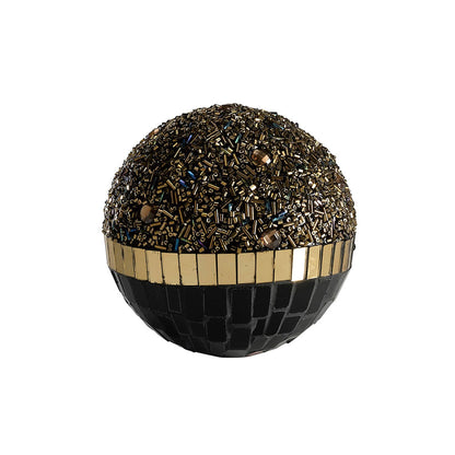 Diyas Home (DH) Mika Mosaic Decorative Ball Large French Gold/Black Mosaic