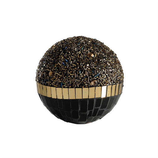 Diyas Home (DH) Mika Mosaic Decorative Ball Large French Gold/Black Mosaic