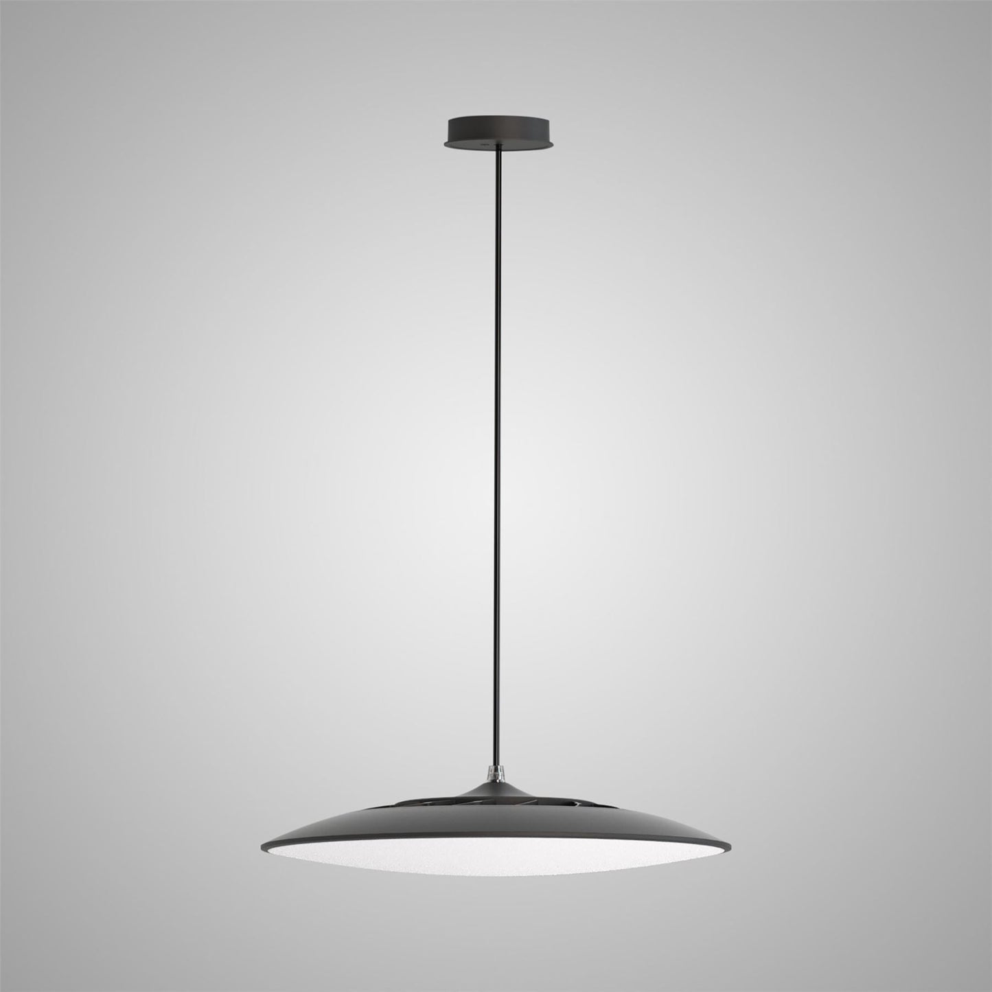 Mantra Slim LED Pendant 25cm Round 16W LED, 3000K, 1400lm, Black, 3yrs Warranty