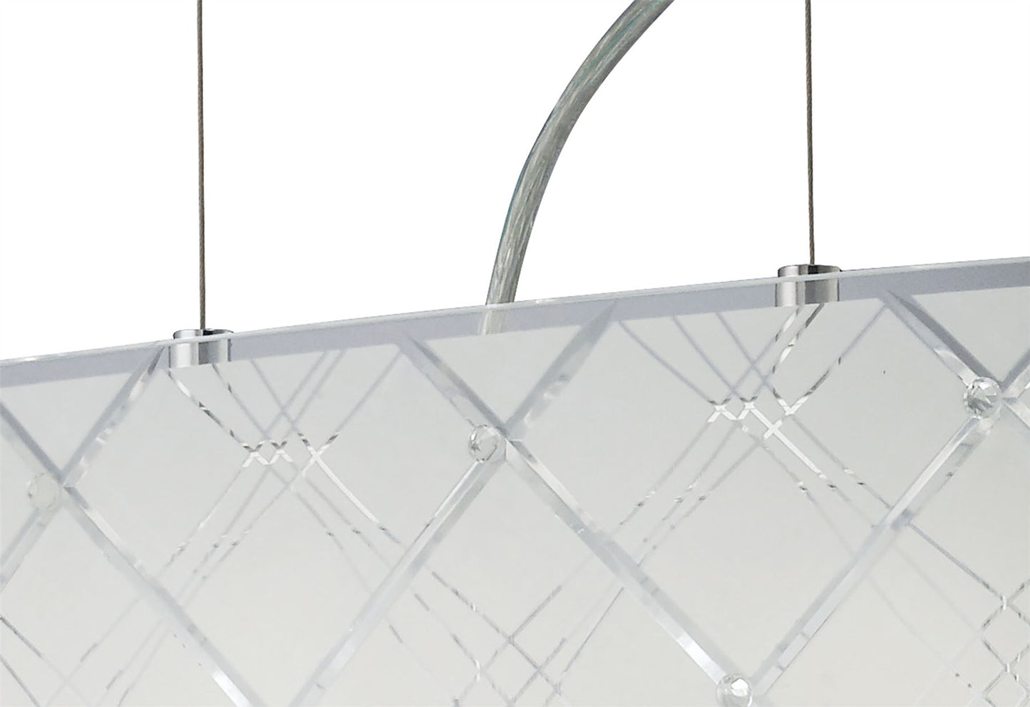 Diyas Aries Linear  5 Light G9 Polished Chrome, Glass Ceiling Pendant Light Fitting