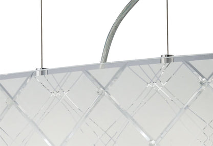 Diyas Aries Linear  5 Light G9 Polished Chrome, Glass Ceiling Pendant Light Fitting