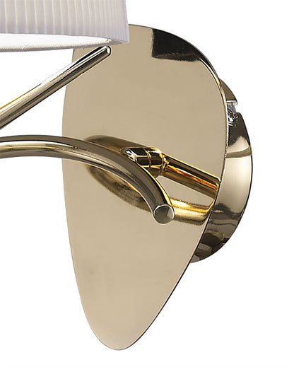 Mantra Mara Wall Light Switched 1 Light E14, French Gold with Ivory White Shade