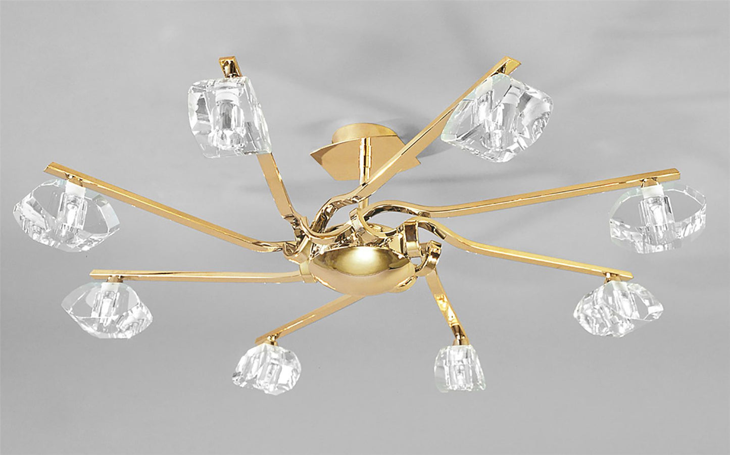 Mantra Alfa 80cm Semi Flush 8 Light G9 French Gold