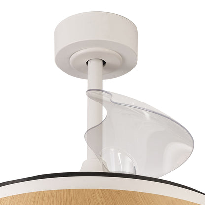Mistral 51cm 50W LED Dimmable Ceiling Light With Built-In 28W DC Fan, 3000-6500K Remote Control, 3200lm, Wood, 5yrs Warranty