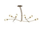 Mantra Pietra Linear Pendant 2 Arm 6 Light G9, Antique Brass