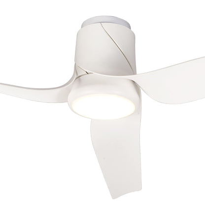 Ushuaia 133cm 30W LED Dimmable Ceiling Light With Built-In 35W DC Fan, 2700-5000K Remote & APP Control, 2400lm, White, 5yrs Warranty