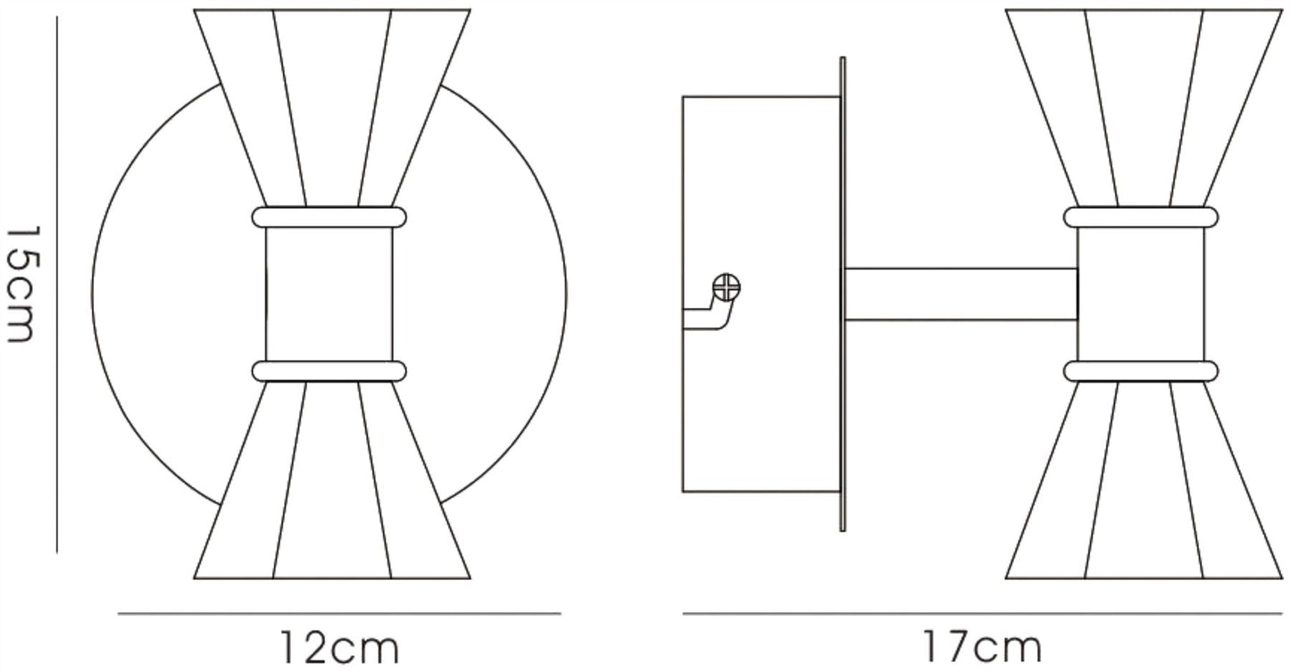 Diyas Elisa Wall Light 2 Light G4 Polished Chrome, NOT LED/CFL Compatible
