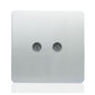 Trendi Artistic Modern Glossy Tactile TV 2 Gang Socket Silver ART-2TVSSI