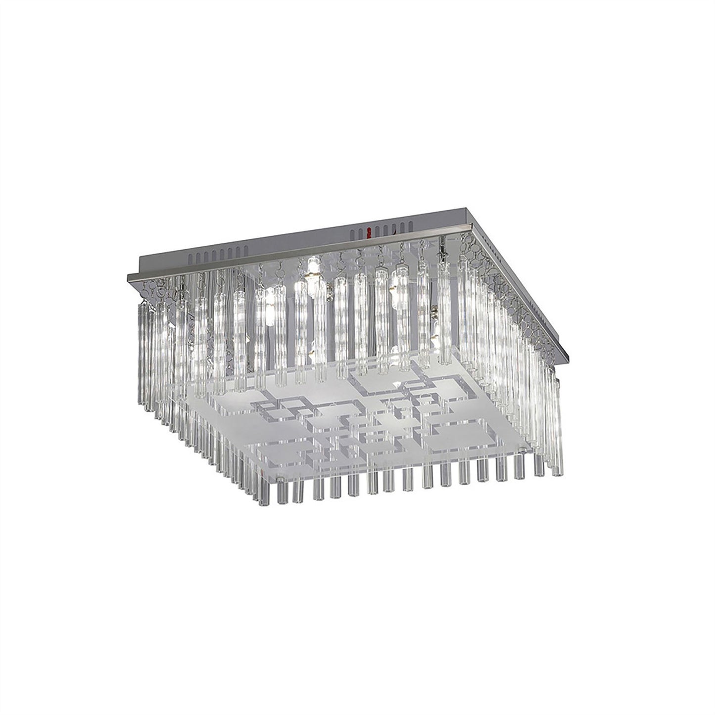 Diyas Capella Square Flush  8 Light G9 Polished Chrome/Glass Ceiling Light Fitting