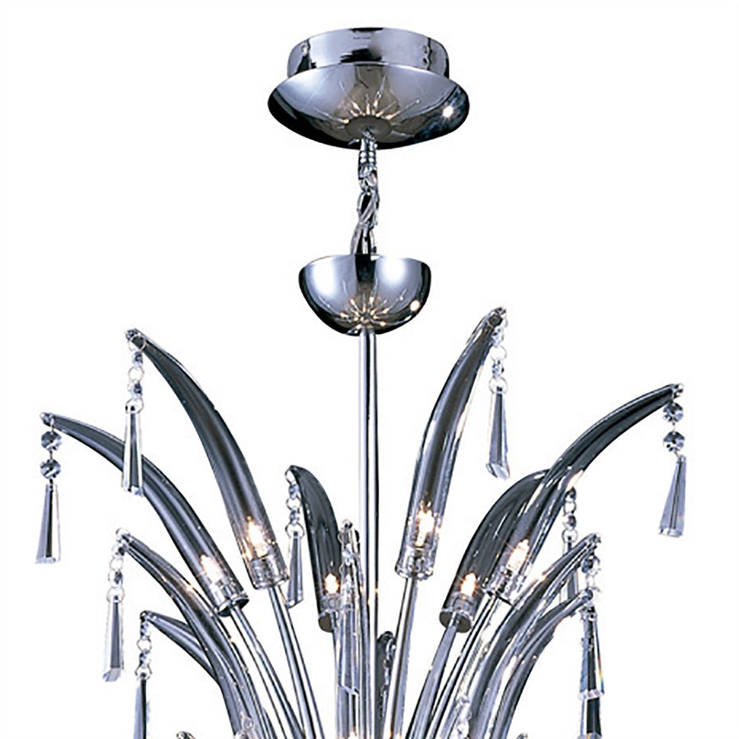 Diyas Jasper 55cm  Round 18 Light G4 Polished Chrome/Crystal, NOT LED/CFL Compatible Ceiling Pendant Light Fitting