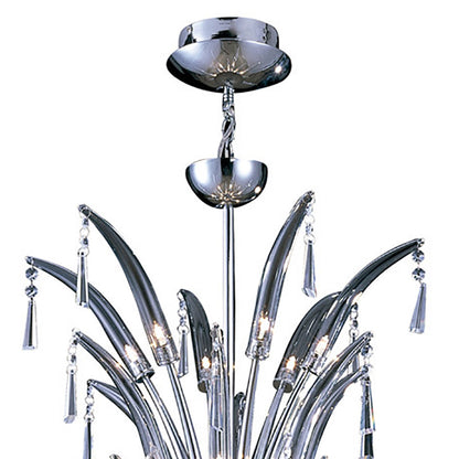 Diyas Jasper 55cm  Round 18 Light G4 Polished Chrome/Crystal, NOT LED/CFL Compatible Ceiling Pendant Light Fitting
