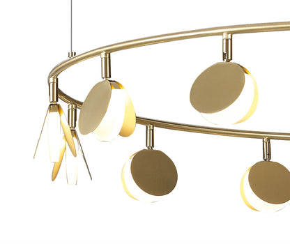Mantra Shell 106cm 14 Light Pendant, Round, 60W LED, 3000K, 3180lm, Gold, 3yrs Warranty