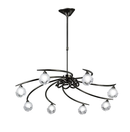 Mantra Fragma 86cm Telescopic 8 Light G9, Black Chrome