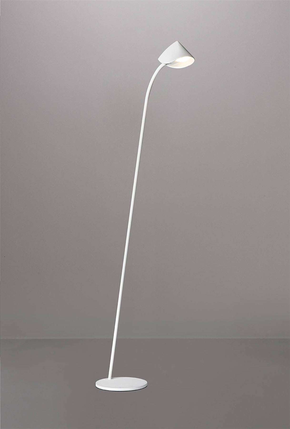 Mantra Capuccina 1 Light Floor Lamp, 8.5W LED, 3000K, 600lm, White, 3yrs Warranty