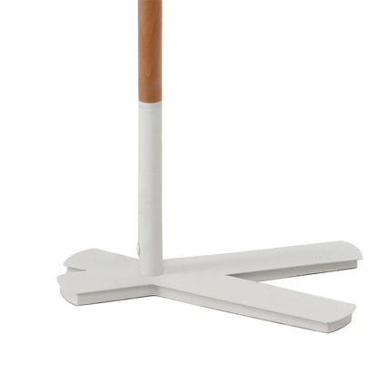 Mantra M4920 Nordica Floor Lamp with White Shade 1 Light E27, Matt White/Beech with Ivory White Shade