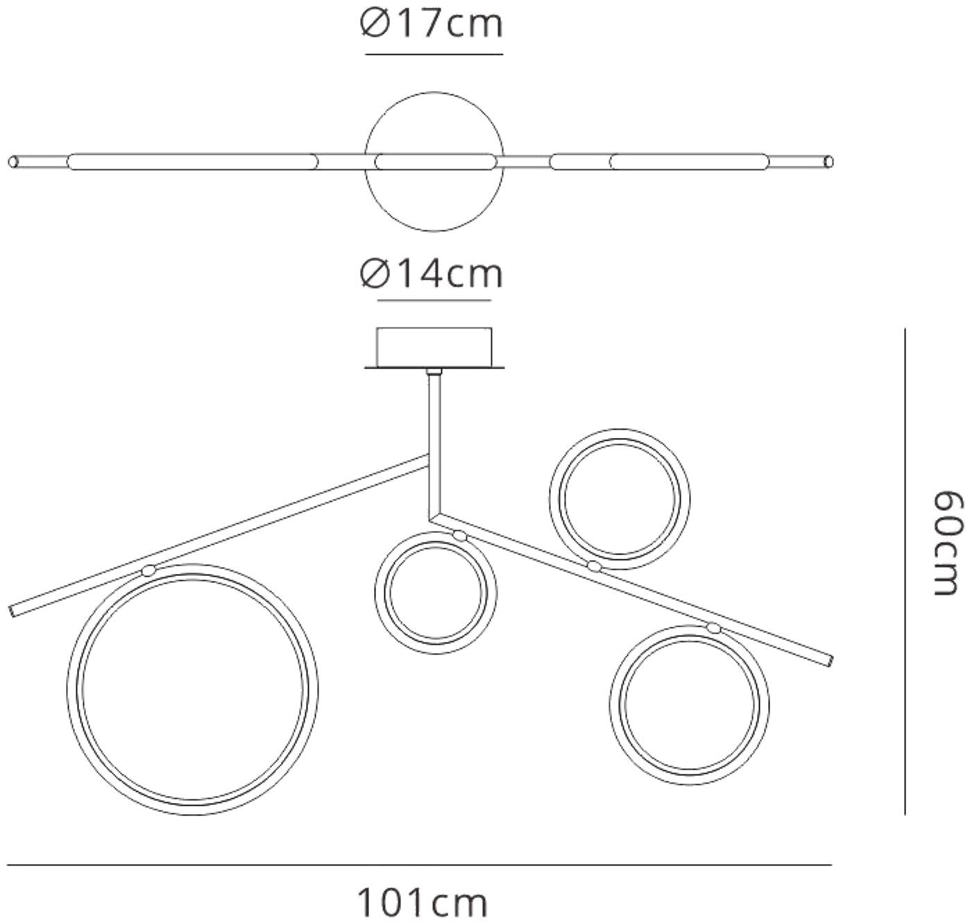 Mantra Olimpia Ceiling Light, 42W LED, 3000K, 3150lm, IP20, Chrome, 3yrs Warranty