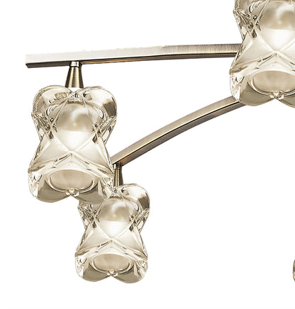 Mantra Rosa 82cm Del Desierto Telescopic Pendant 8 Light G9, Antique Brass