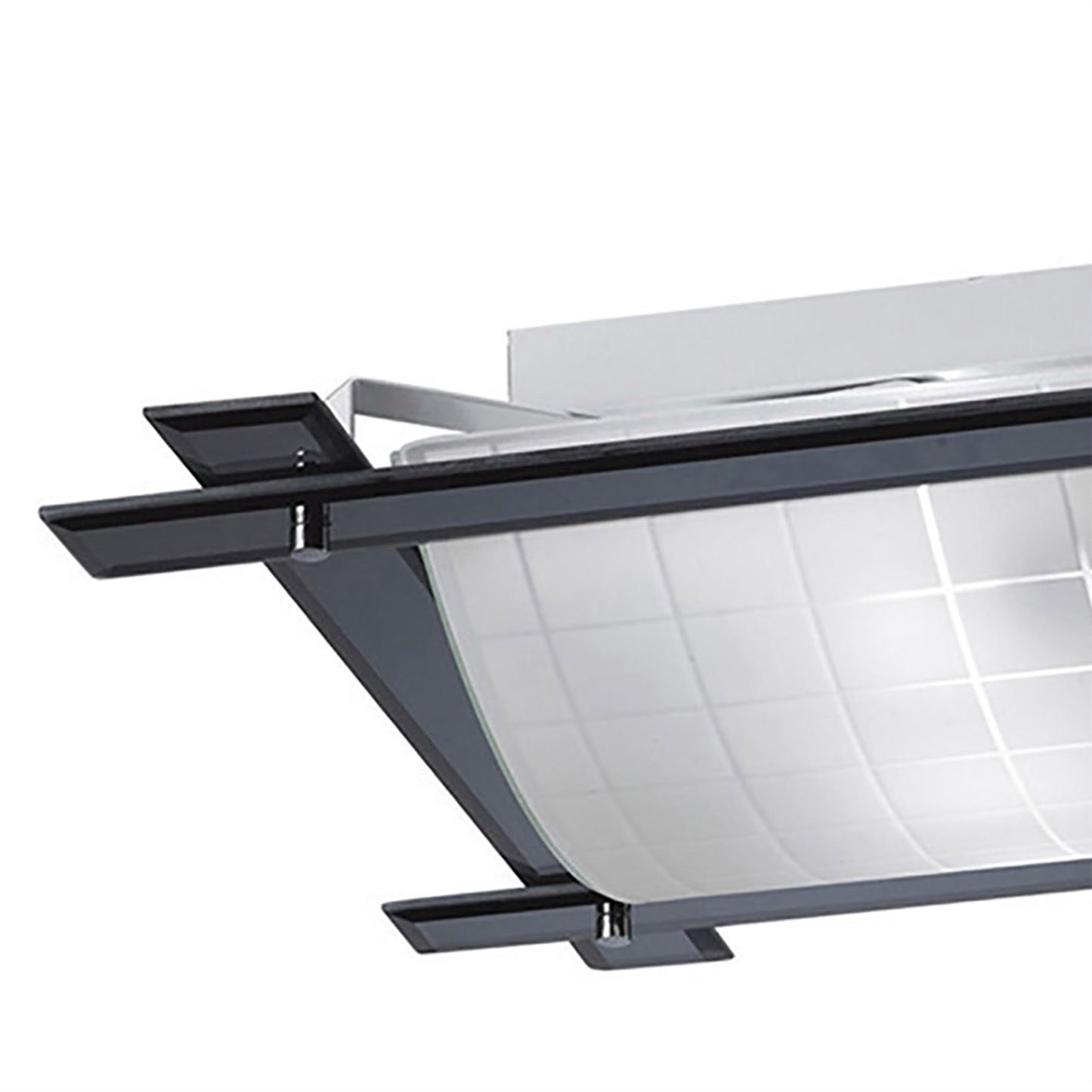 Diyas Leo Square Flush  3 Light E27 Black Chrome/Smoked Mirror Ceiling Light Fitting