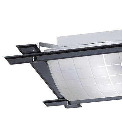 Diyas Leo Square Flush  3 Light E27 Black Chrome/Smoked Mirror Ceiling Light Fitting
