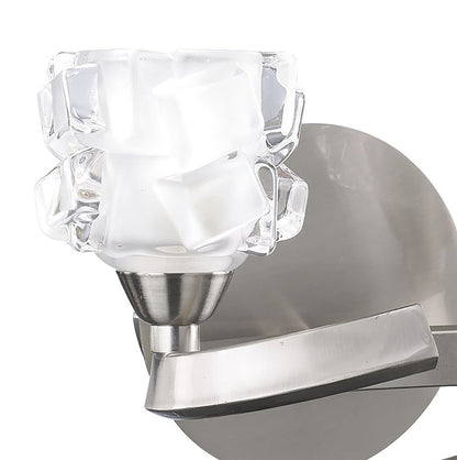 Mantra Ice Wall Light Switched 2 Light G9 ECO, Satin Nickel