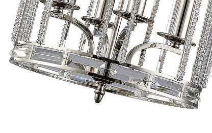 Diyas Adina  4 Light E14 Polished Nickel/Crystal Ceiling Pendant Light Fitting