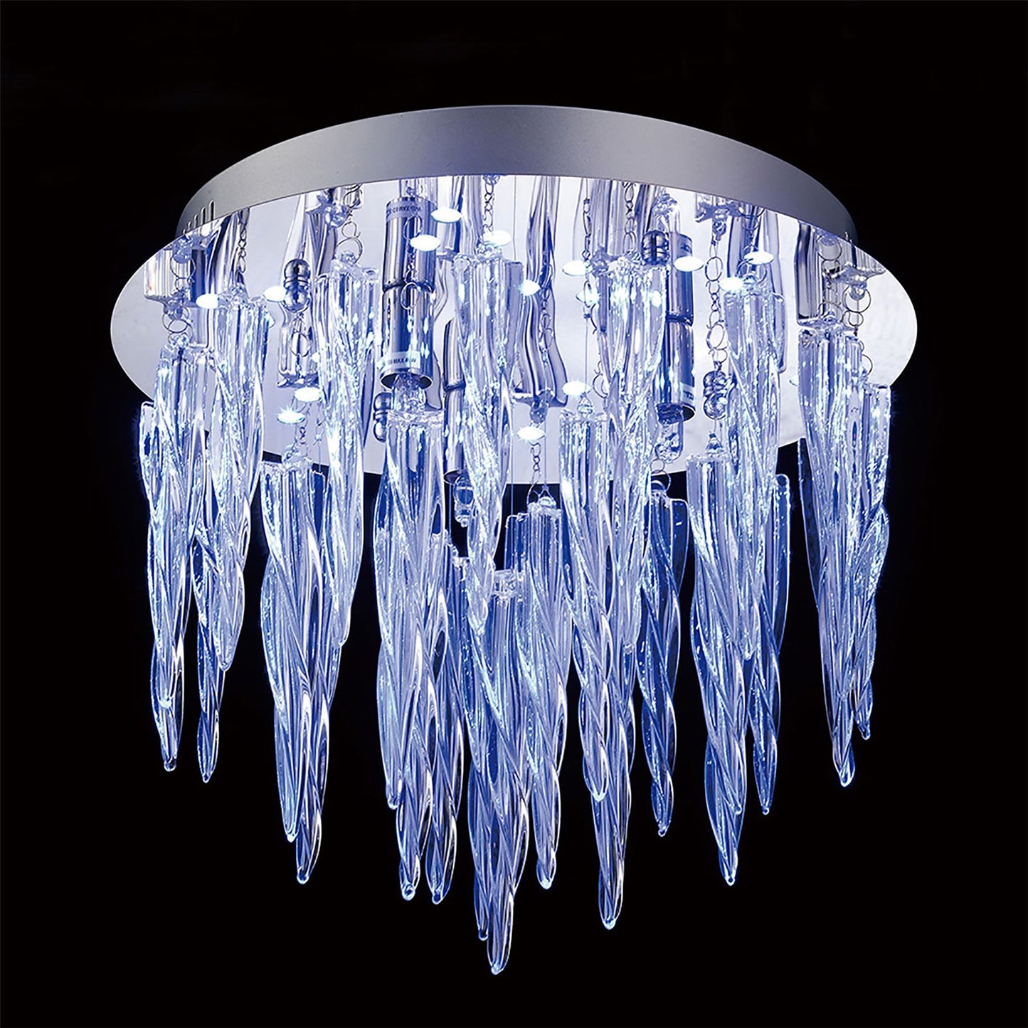 Diyas Tropez 30cm  3 Light G9 with RGB LEDs and Remote Control Polished Chrome/Glass Ceiling Light Fitting