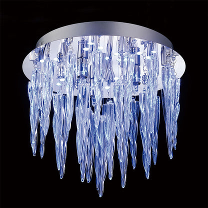 Diyas Tropez 30cm  3 Light G9 with RGB LEDs and Remote Control Polished Chrome/Glass Ceiling Light Fitting
