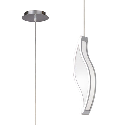Mantra Sintesys 15cm Pendant E27 1 Light E27, Polished Chrome/White Acrylic, CFL Lamps INCLUDED