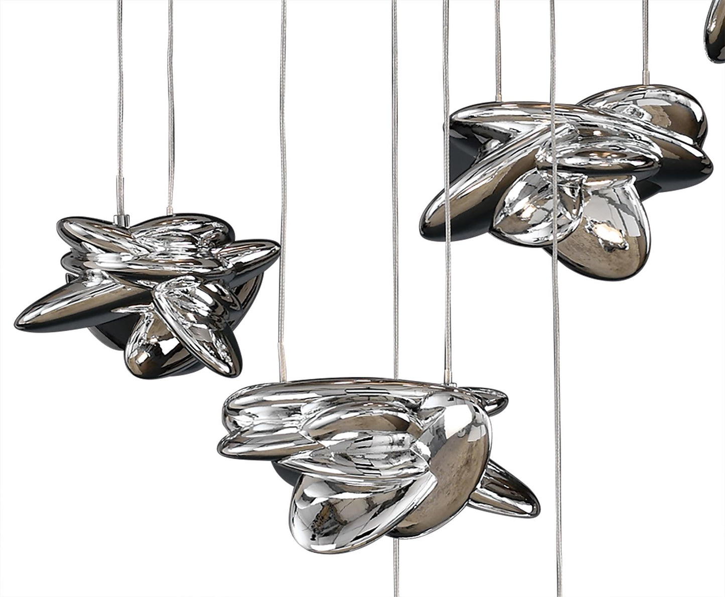 Mantra M5902 Nido Pendant 62cm Round 5 + 4 Lights 30W + 20W LED 3000K, 4000lm, Chrome, 3yrs Warranty
