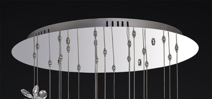 Diyas Aviva 60cm  20 Light 4000K LED Polished Chrome/Crystal Ceiling Pendant Light Fitting