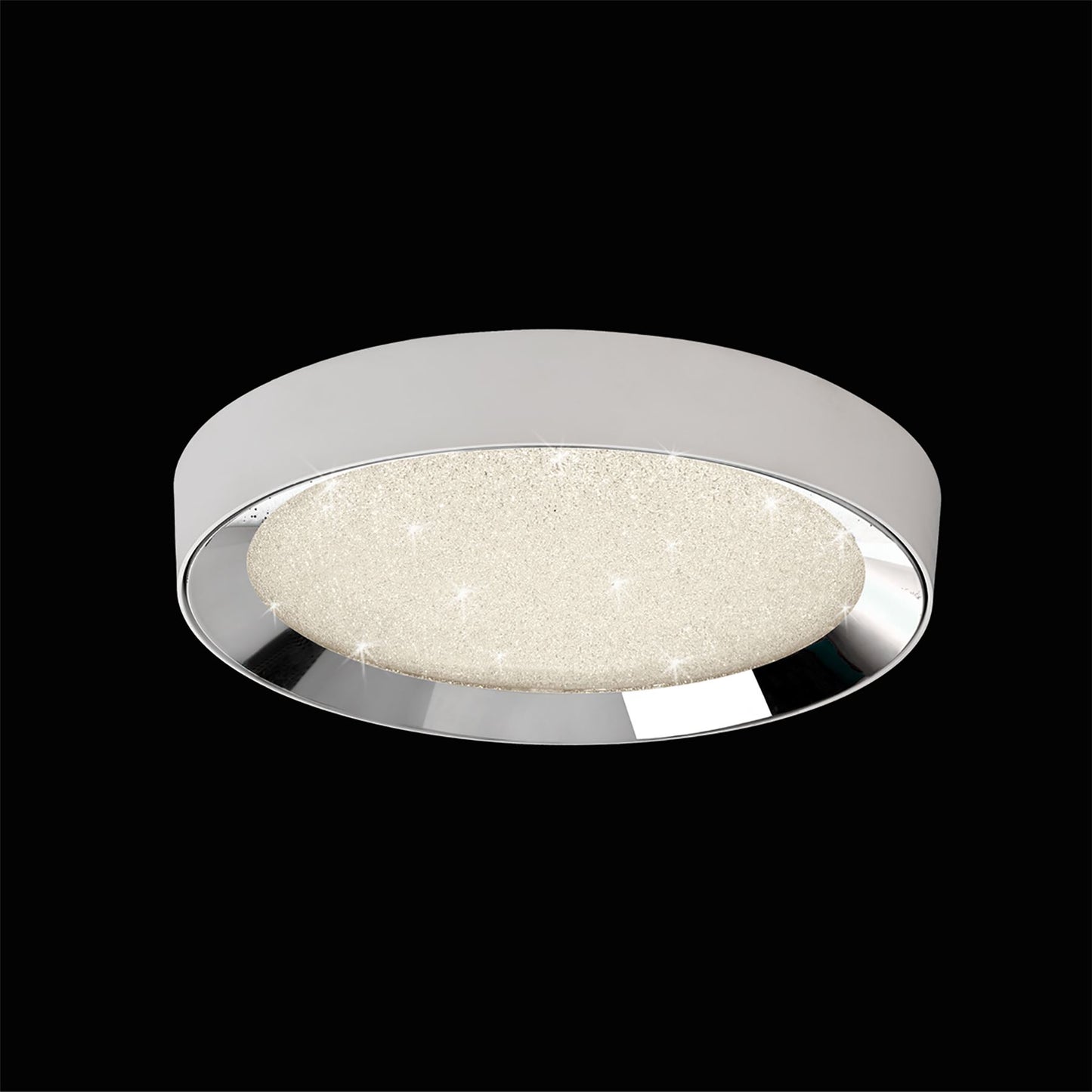 Mantra Fusion M5923 Male Flush 50cm Round 40W LED 3000-6500K Tuneable, 1920lm, Remote Control Chrome/ Acrylic, 3yrs Warranty - M5923 Crystal