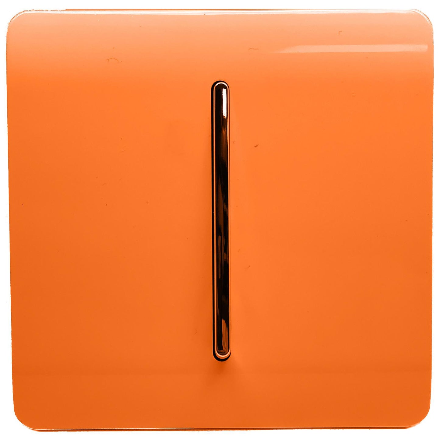 Trendi 1 Gang 2 Way 240V Screwless Artistic Modern Glossy 10 Amp Chrome Rocker Electrical Wall Light Switch in Sunset Orange (3 pack)