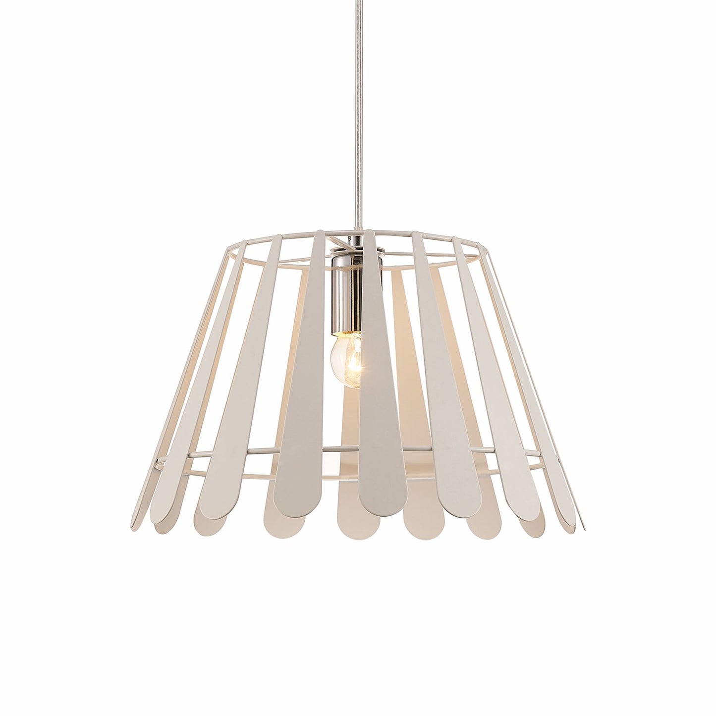 Deco Somerset Pendant 1 Light E27 White/Polished Chrome