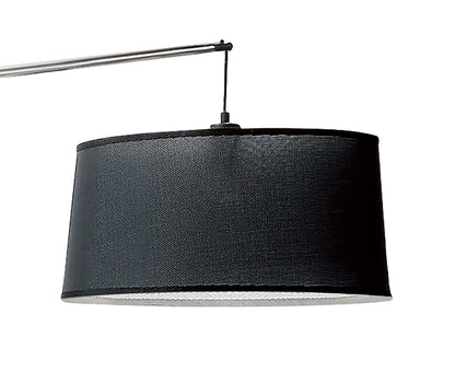 Mantra M4968 Nordica Floor Lamp E27 with Black Shade, Black/Polished Chrome - M4968/WS