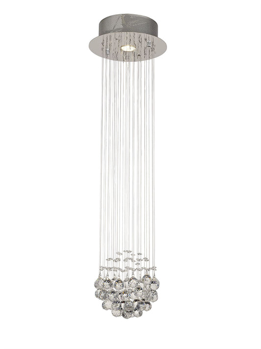 Diyas Colorado 25cm  Cluster 1 Light GU10 Polished Chrome/Crystal Ceiling Pendant Light Fitting