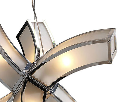 Mantra M0398 Duna E27 Pendant 6 arms 6 Light E27, Polished Chrome/White Acrylic
