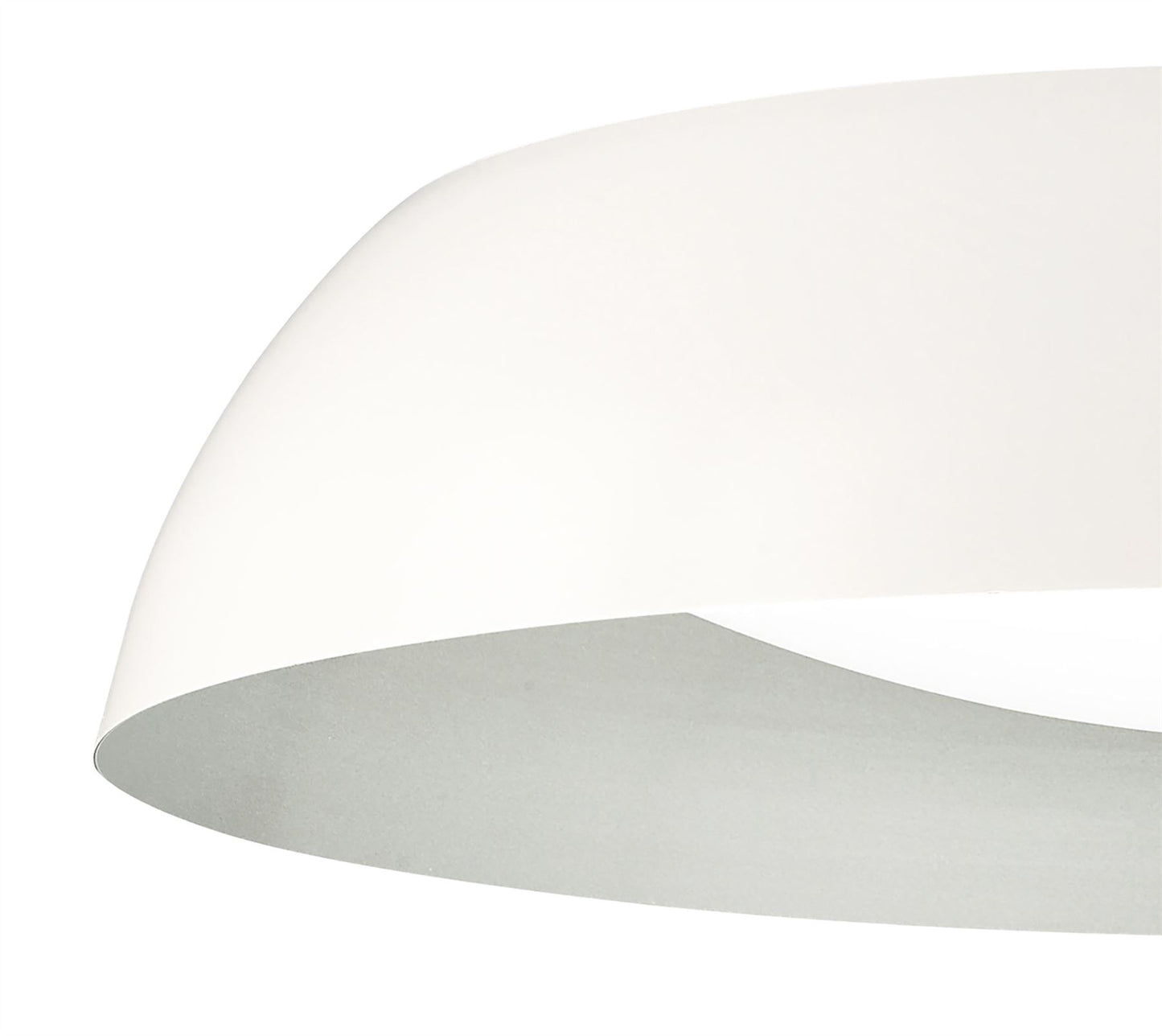 Mantra Argenta Flush Ceiling Large, 5 Light E27 Max 20w, 60cm, Matt White/Silver/White Acrylic, 2yrs Warranty