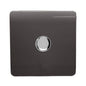 Trendi 1 Gang 2 Way 240V 100w LED Dimmer Screwless Raised Front Plate Plastic Artistic Modern Glossy 10 Amp Chrome Single Electrical Wall Light Switch in Mocha Brown - ART-LDMDB