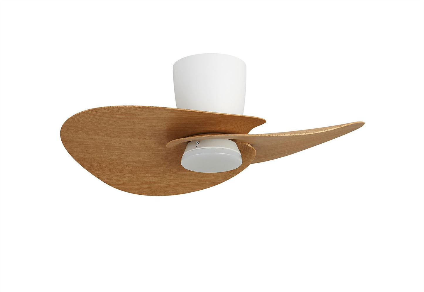 Nenufar 74 x 44cm 18W LED Dimmable Ceiling Light With Built-In 30W DC Fan, 3000-5000K Remote Control, 3600lm, White/Wood, 5yrs Warranty
