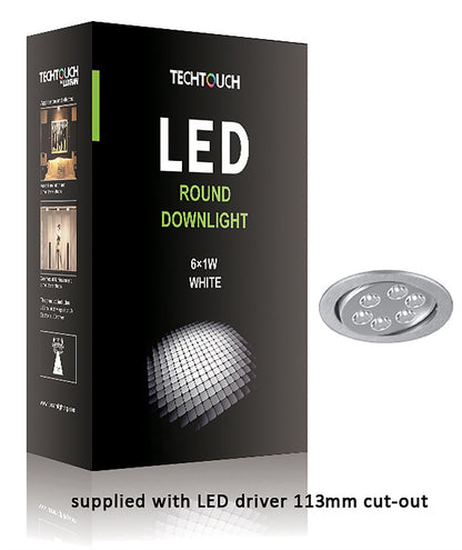 Techtouch Tech Downlight LED Adjustable Round Downlight 6x1W 30°