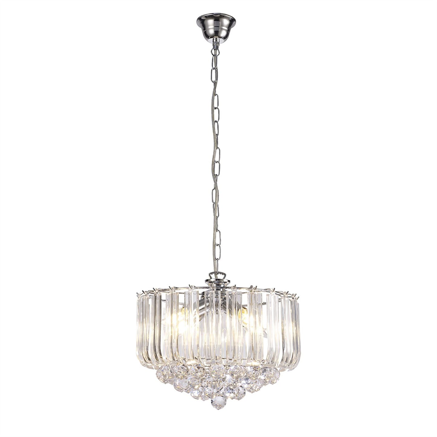 Deco Lana Pendant with Acrylic Spheres, 3 Light E14 Polished Chrome Finish