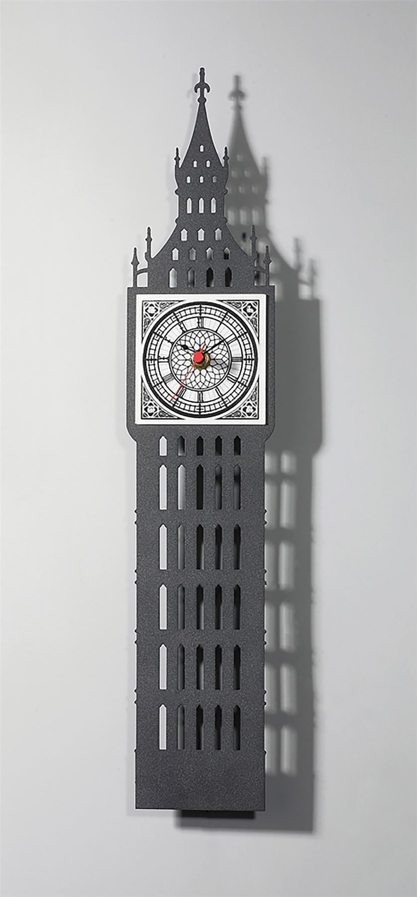 Diyas Home (DH) Infinity Big Ben Clock Black Wall