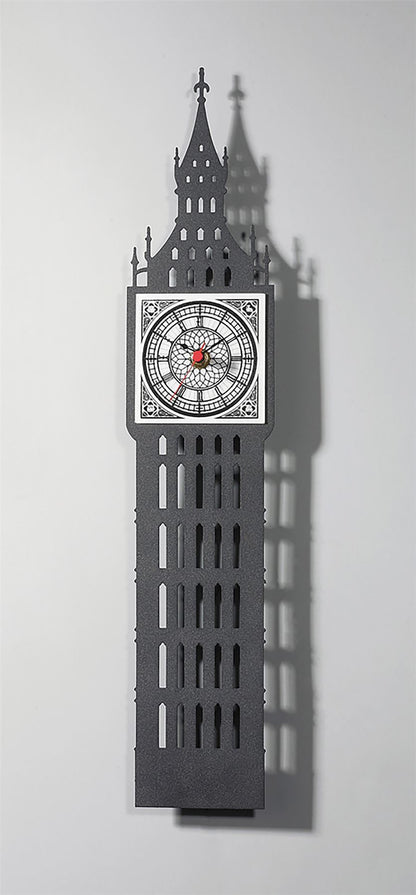 Diyas Home (DH) Infinity Big Ben Clock Black Wall