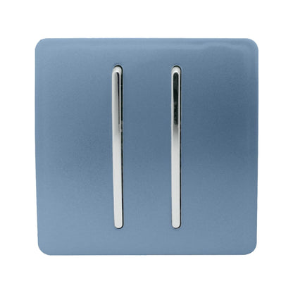 Trendi Artistic Modern Glossy Tactile Auto Retractive 2 Door Bell Switch Sky